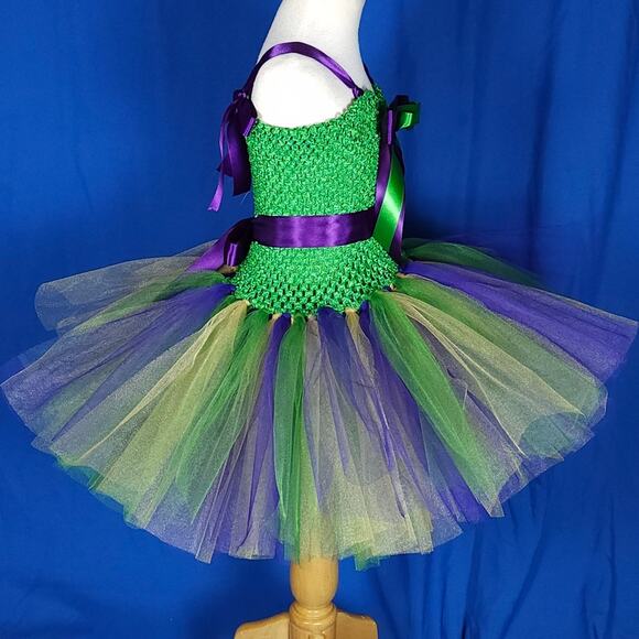 BLACK FRIDAY SALE - TuTu Dress Purple, Green, Black & Gold, Size 6 - 9 Youth NWT - Picture 8 of 10